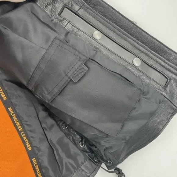 Milwaukee Leather Women's Gun Pocket Side Lace Biker Style Vest Black Medium NWT - Picture 7 of 9